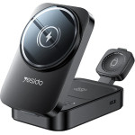 Yesido - Wireless Charging Station 3in1 - For iPhone, Apple Watch, AirPods, Magnetic, Foldable, Holder, 15W - Black - (DS27)
