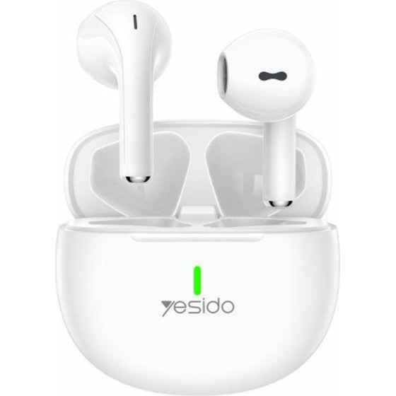 Yesido - Wireless Earbuds (TWS18) - Bluetooth V5.1, Half-In-Ear Design, 220mAh, Type-C - White