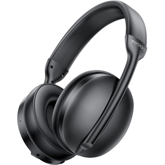 Yesido - Wireless Headphones - With Bluetooth V5.3, Active Noise Cancelling, Microphone, 500mAh - Black - (EP08)