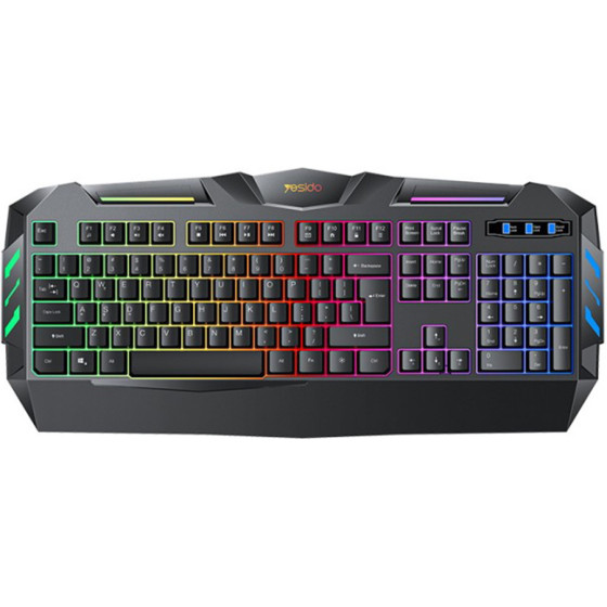 Yesido - Wireless Keyboard (KB21) - For Gaming, Mechanical, Wired, With Rgb Light, 104 Full-Key Layout, 1.5m - Black - (KR21)