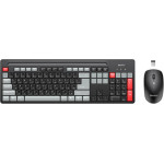 Yesido - Wireless Keyboard And Mouse Set - 2.4GHz, 104 Keys, DPI:800-1000-1600, Fast Transmission, Low Latency - Black - (KB43)