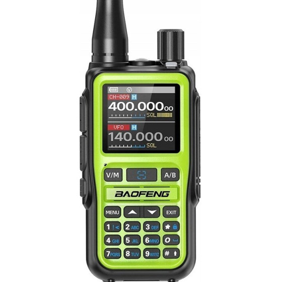 Baofeng UV-5R Eu Mini USB-C Bluetooth Vhf Uhf Aviation Band Green Walkie-Talkie - (5901247920210)