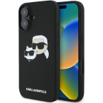 Karl Lagerfeld Iphone 16 6.1 Black Hardcase Silicone Double Heads Print Mags - (KLHMP16SSKCHPPLK)