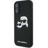 Karl Lagerfeld Iphone 16 6.1 Black Hardcase Silicone Double Heads Print Mags - (KLHMP16SSKCHPPLK)