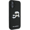 Karl Lagerfeld Iphone 16 6.1 Black Hardcase Silicone Double Heads Print Mags - (KLHMP16SSKCHPPLK)