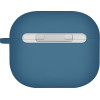 UNIQ Case Nexo Airpods 4 + Ear Hooks Silicone Pacific Blue - (UNIQ-AIRPODS(2024)-NEXOPBLU)