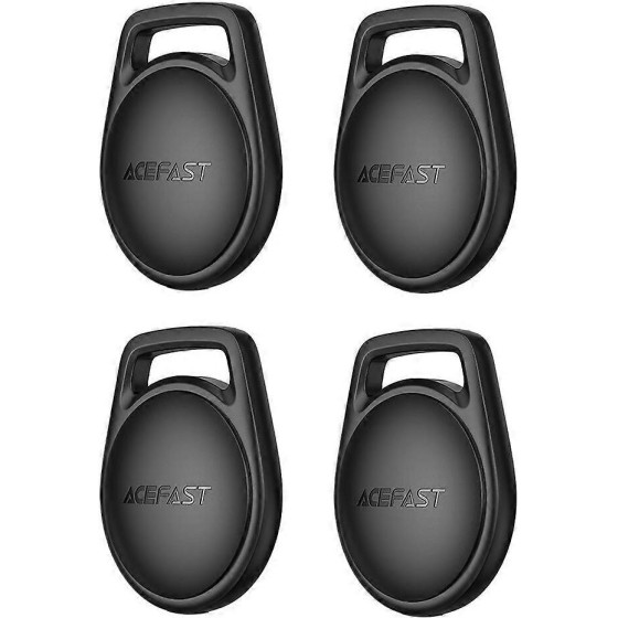 Acefast - (4pack) Smart Tracker (S2) - Compatible Apple Find My (Ios Only), With Lanyard, Bluetooth, 230mAh - Black