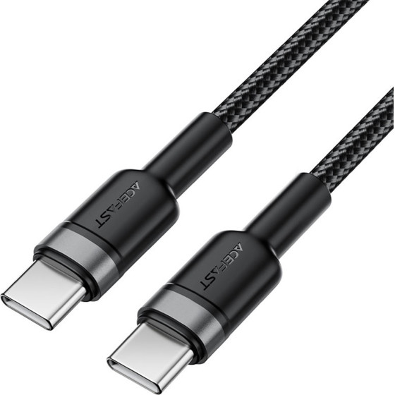 Acefast - Data Cable (C22-03) - Fast Charge, Type-C To Type-C, 60W, 3A, Nylon Braid, FCC, CE, RoHS, EAC, 1.2m - Black