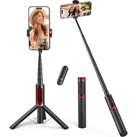 Acefast - Selfie Stick (E31) - With Automatic Tripod, Long Telescopic Rod, Remote Control, 177cm, For 60-95mm Phones - Black