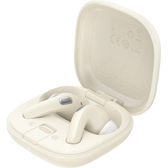Acefast - Wireless Earbuds (W4) - In-Ear TWS, Bt v5.4, Enc Noise Cancelling, With Built-In Phone Stand, IPX4, 350mAh - Beige