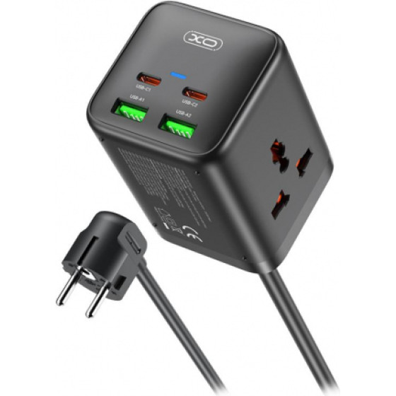 XO Design Power Strip WL24, 2 x Socket, Black