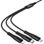 Hoco Cable 3in1 Usb C / Usb A To Lightning + Usb C + Micro Usb 1 m X123 black