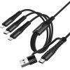 Hoco Cable 3in1 Usb C / Usb A To Lightning + Usb C + Micro Usb 1 m X123 black