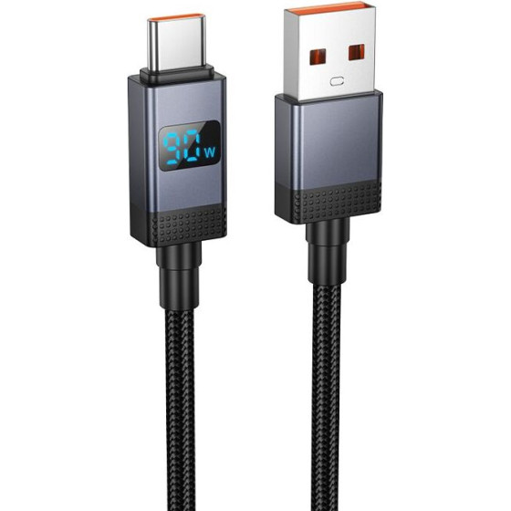 Hoco Cable Usb A To Usb C 5A With Display 1 m X118 black