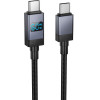 Hoco Cable Usb C To Usb C 3A 60W With Display 1 m X118 black