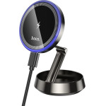 Hoco Car Holder With Wireless Charging For Center Console Compatible With Magsafe 15W HW33 Metal gray