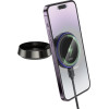 Hoco Car Holder With Wireless Charging For Center Console Compatible With Magsafe 15W HW33 Metal gray