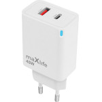 Maxlife MXTC-09-45AC Gan Pd Qc Charger 1x USB-C 1x Usb 45W white