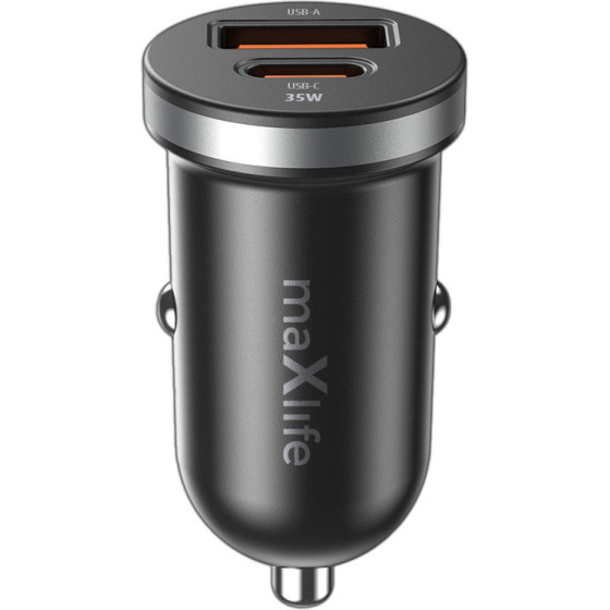 TFO Maxlife MXCC-05 Pd Qc Car Charger 1x USB-C 1x Usb 35W black