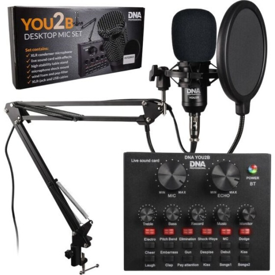 Dna Professional Dna YOU2B - Podcast Kit (microphone, Audio interface, tripod) - (5908249815919)