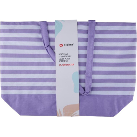 ALPINA - Striped Beach Bag 49.3x16x34 Cm (Purple / White) - (8711252557731_PURPLE)