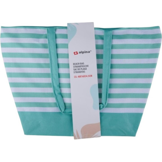 ALPINA - Striped Beach Bag 49.3x16x34 Cm (Turquoise / White) - (8711252557731_TURQUOISE)
