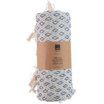 Articasa Arti Casa - Cotton Diamond Pattern Blanket 130x170 Cm (Blue / White) - (871125230192)