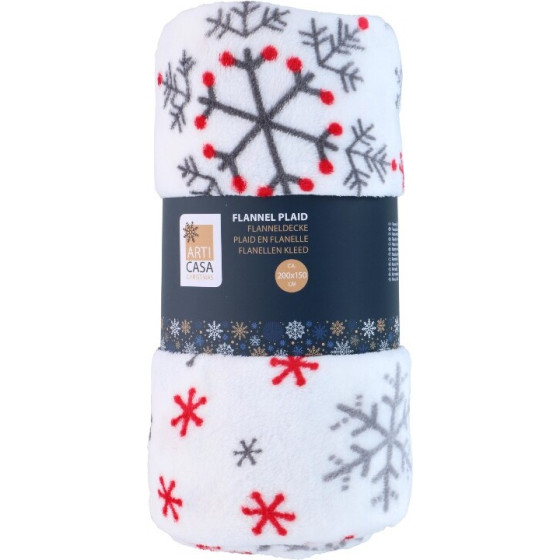 Articasa Arti Casa - Flannel Christmas Blanket 150x200 Cm (White) - (8711252568423_WHITE)