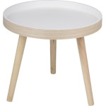Articasa Arti Casa - Round Coffee Table For Living Room 40x36 Cm (White / Wood) - (871125200875)