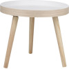 Articasa Arti Casa - Round Coffee Table For Living Room 40x36 Cm (White / Wood) - (871125200875)