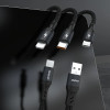 Dudao L3W USB-A/USB-C To Lightning/USB-C/Microusb 66W Cable - Black - (L3W black)
