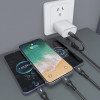 Dudao L3W USB-A/USB-C To Lightning/USB-C/Microusb 66W Cable - Black - (L3W black)