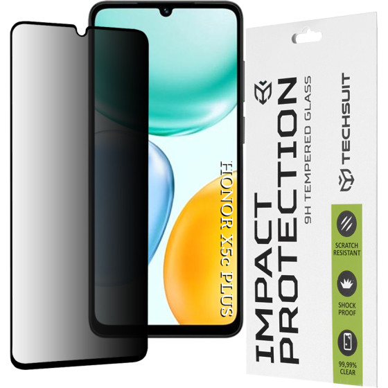 Techsuit - 111D Privacy Full Glue - Honor X5c Plus - Black