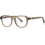Techsuit - Anti-Blue Light Glasses Reflex Pc (2227) - For Men, Round, TR90&Metal Frame, Ac Lens - Transparent/Brown