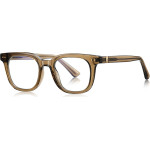 Techsuit - Anti-Blue Light Glasses Reflex Pc (2229) - For Men, Round, TR90&Metal Frame, Ac Lens - Transparent/Brown