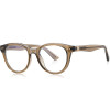 Techsuit - Anti-Blue Light Glasses Reflex Pc (2231) - For Men, Round, TR90&Metal Frame, Ac Lens - Transparent/Brown