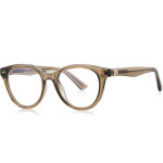 Techsuit - Anti-Blue Light Glasses Reflex Pc (2231) - For Men, Round, TR90&Metal Frame, Ac Lens - Transparent/Brown