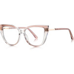 Techsuit - Anti-Blue Light Glasses Reflex Pc (2259) - For Women, Oversized, TR90&Metal Frame, Ac Lens - Transparent/Brown
