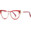 Techsuit - Anti-Blue Light Glasses Reflex Pc (2259) - For Women, Oversized, TR90&Metal Frame, Ac Lens - Transparent/Red
