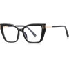 Techsuit - Anti-Blue Light Glasses Reflex Pc (2260) - For Women, Rectangle, TR90&Metal Frame, Ac Lens - Black/Gold