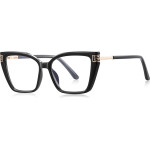 Techsuit - Anti-Blue Light Glasses Reflex Pc (2260) - For Women, Rectangle, TR90&Metal Frame, Ac Lens - Black/Gold