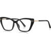 Techsuit - Anti-Blue Light Glasses Reflex Pc (2262) - For Women, Rectangle, TR90&Metal Frame, Ac Lens - Black