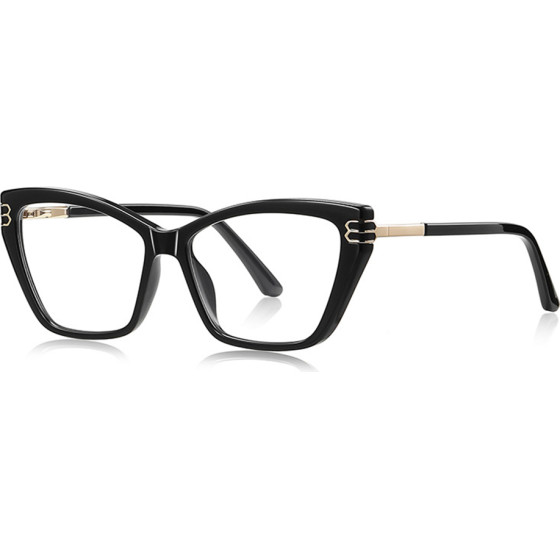 Techsuit - Anti-Blue Light Glasses Reflex Pc (2262) - For Women, Rectangle, TR90&Metal Frame, Ac Lens - Black