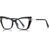 Techsuit - Anti-Blue Light Glasses Reflex Pc (2263) - For Women, Rectangle, TR90&Metal Frame, Ac Lens - Black