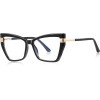 Techsuit - Anti-Blue Light Glasses Reflex Pc (2269) - For Women, Oversized, TR90&Metal Frame, Ac Lens - Black