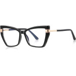 Techsuit - Anti-Blue Light Glasses Reflex Pc (2269) - For Women, Oversized, TR90&Metal Frame, Ac Lens - Black