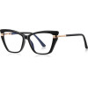 Techsuit - Anti-Blue Light Glasses Reflex Pc (2271) - For Women, Rectangle, TR90&Metal Frame, Ac Lens - Black