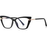Techsuit - Anti-Blue Light Glasses Reflex Pc (2271) - For Women, Rectangle, TR90&Metal Frame, Ac Lens - Black
