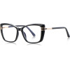 Techsuit - Anti-Blue Light Glasses Reflex Pc (2273) - For Women, Oversized, TR90&Metal Frame, Ac Lens - Black