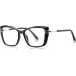 Techsuit - Anti-Blue Light Glasses Reflex Pc (2273) - For Women, Oversized, TR90&Metal Frame, Ac Lens - Black
